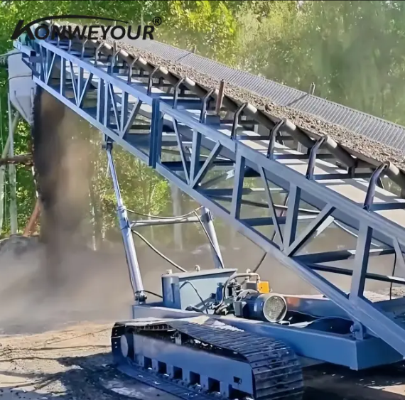 Mobile Belt Conveyor pẹlu Telescopic Boom
